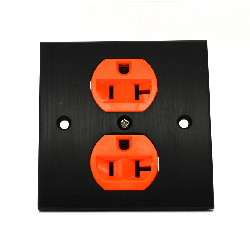 HI-End Koper US AC Duplex Vergaarbak Outlet Socket Distributeur HiFi Oranje kleur