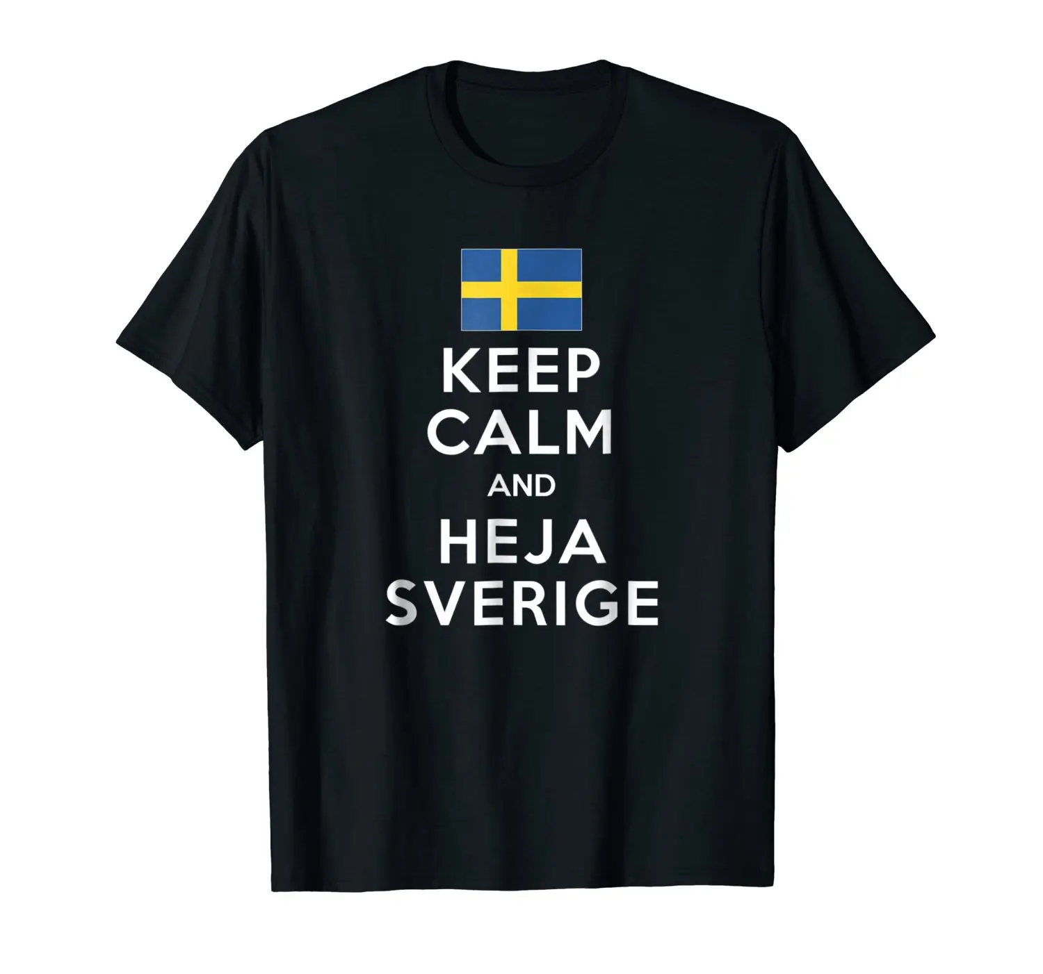 2019 Summer Free Shipping Creative Design Printing Cotton Swede Sweden World Team Keep Calm & Heja Sverige Men Cool Tees Tops