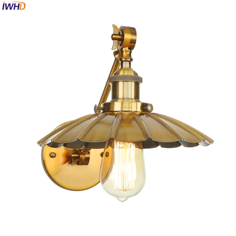 Imagem -05 - Iwhd Ferro Loft Nordic Luz de Parede Braço Ajustável Wandlamp Luzes Parede do Vintage para Escadas Casa Luz Led Applique Murale Luminária