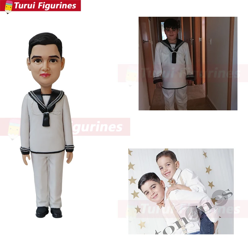 hobby collectible figurine gift for boy kids real person face figura like precious moment custom bobblehead handmade in china