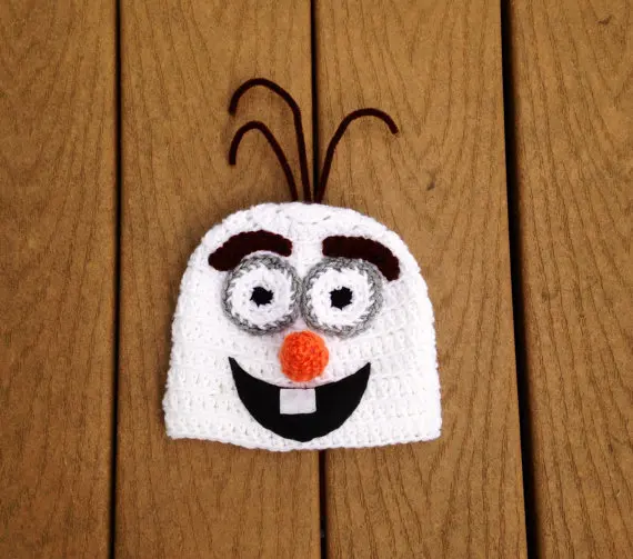 

Special price -,Lovely Handmade Crochet Olaf hat , Cartoon baby hat -Toddler to Teen/Adult 100% cotton,baby snowman hat