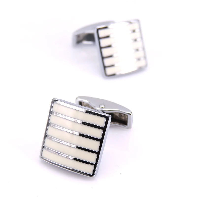 

XKZM High Quality Men Cuff Links Vintage Mens Wedding Party Gift Classical White stripes Cufflinks Business gift brand Jewellery