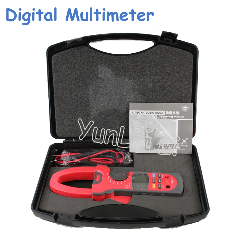 AC/DC Volt Amp Ohm Hz Tester LCD Digital Multimeter Multi-Functional Digital Multimeter UT207A