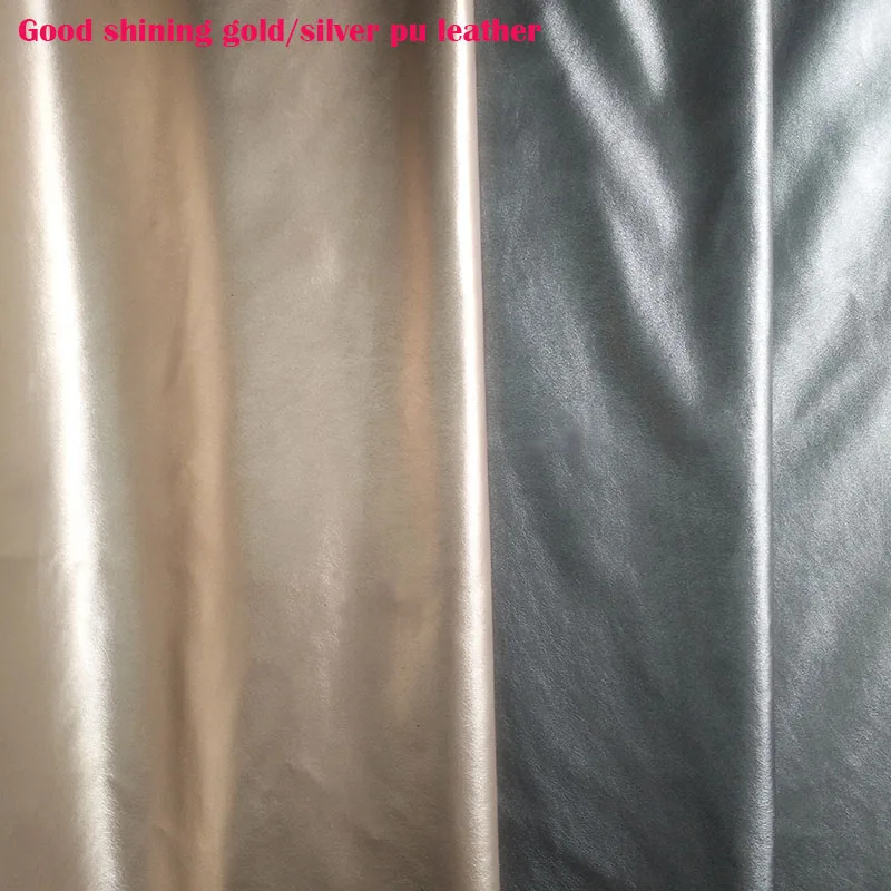 Good,Gold /Grey Silver Faux Leather Fabric,Matte PU Leather,Stretch,Soft ,Synthetic Leather,Sewing Material,Diy Pants,Clothing