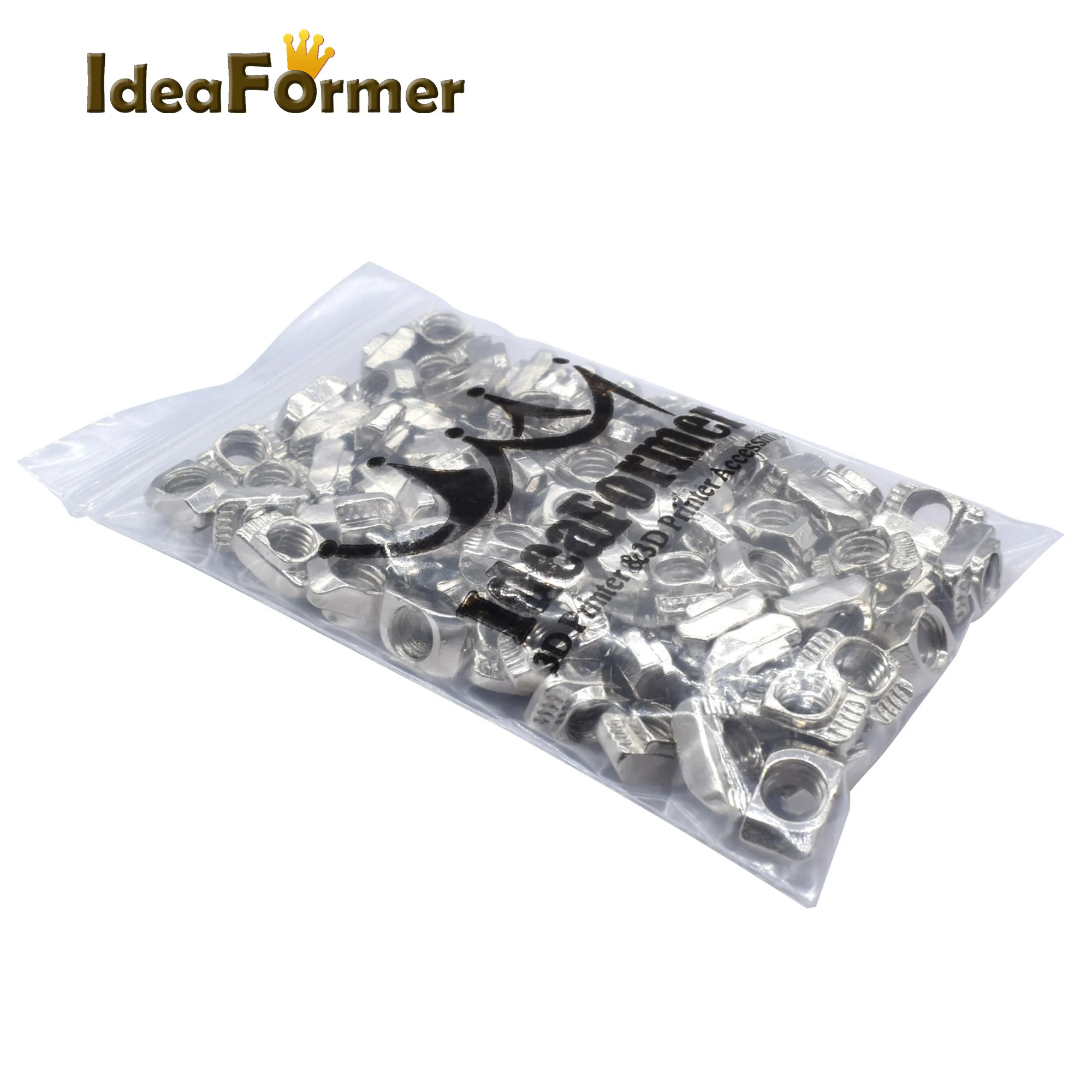 

50Pcs T2020 T-Nuts – M3/M4/M5 Nickel-Plated Carbon Steel Connectors for 3D Printer T2020 Profile Frames