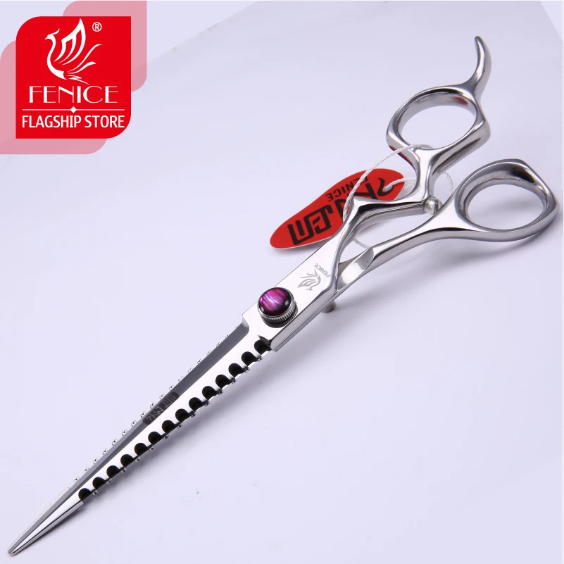 Fenice 7.0 inch high quality Professional Pet Grooming dog Scissors cutting straight shears for Dogs Double Teeth