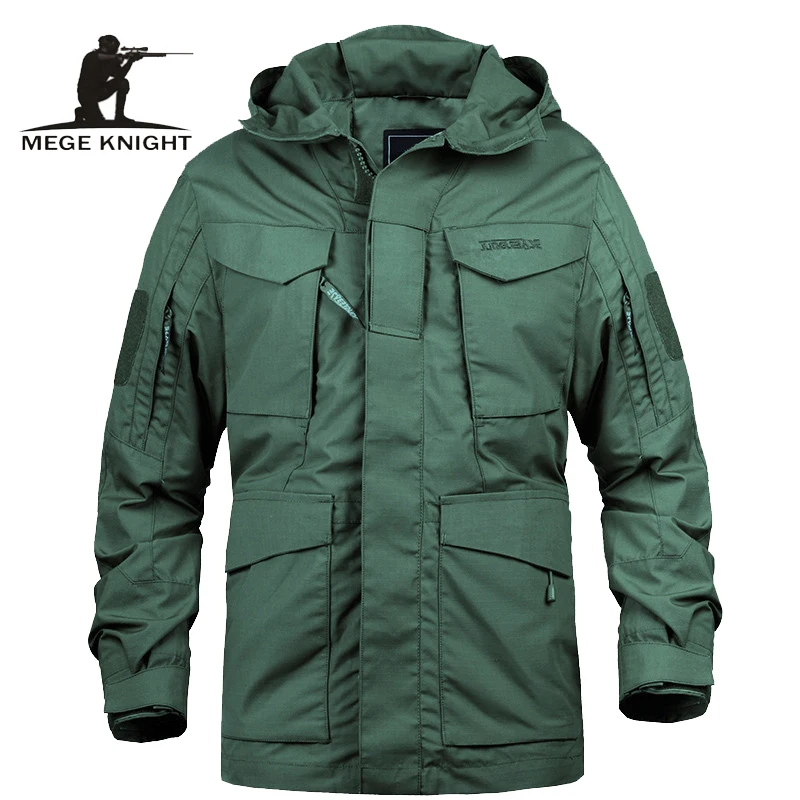 Mege Brand M65 Male clothing US Tactical Men's Windbreaker Hoodie Field Jacket Outwear casaco masculino