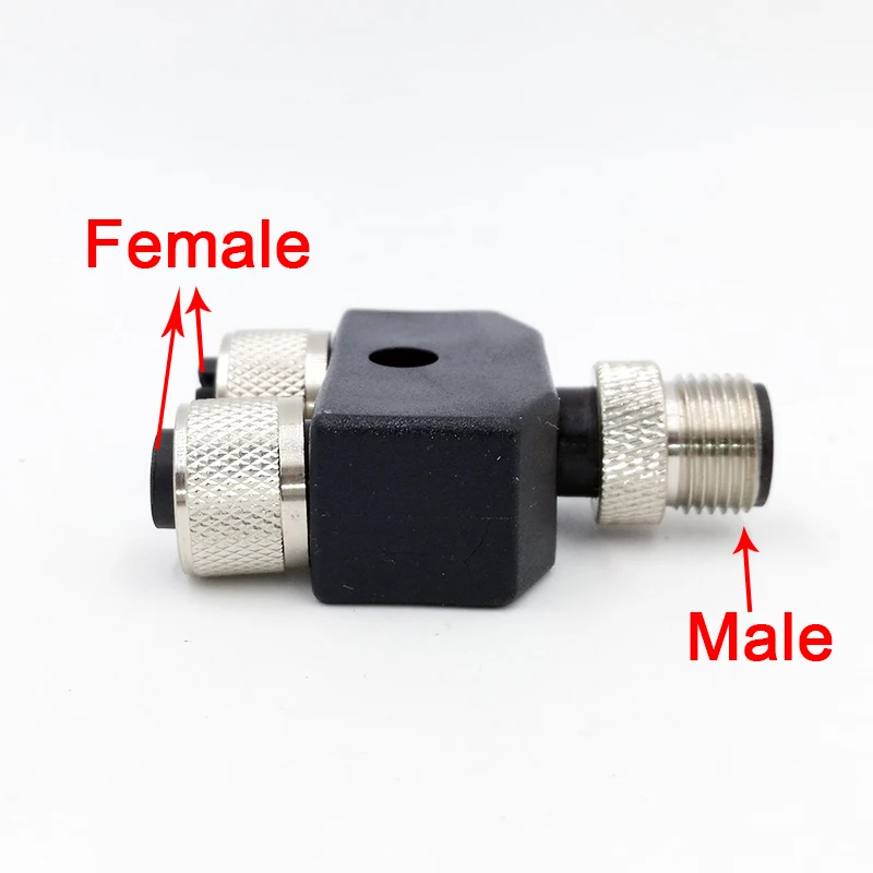 M12 three-way pipe waterproof sensor connector Male Female 4 5 pin Conversion plug