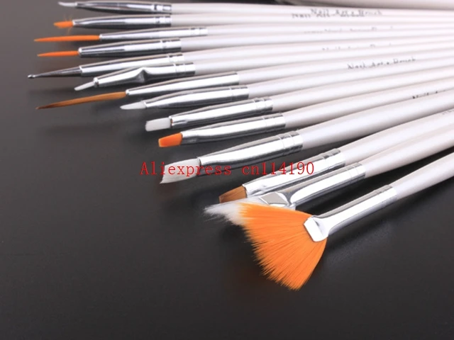 Popular 15 pcs/set nail art decorations brush set tools professional painting pen for false nail tips UV nail gel polish