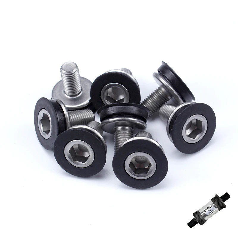 

Mountain Bicycle Folding Screw Dustproof Crankset Bike Parts Waterproof Mountain Inner Hexagonal Square Holes Axle M8 8Pcs
