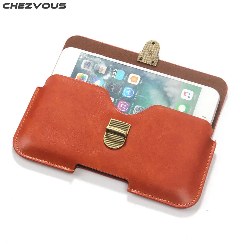 CHEZVOUS Phone Cases For iPhone 7 8 6s plus X Belt Bag Case For Samsung Galaxy S8 S7 PU Leather Mobile Phone Bag 4.7~6.3 inch