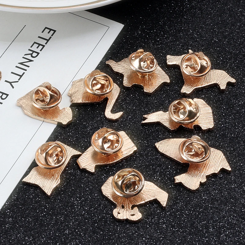 Fashion Origami Crane Rabbit Penguin Elephant Cat Goose Whale Horse Brooches Colorful Splicing Animal Enamel Pins Badges Jewelry