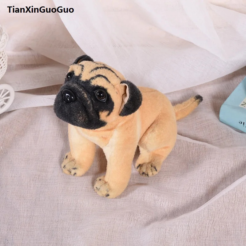 

simulation pekingese dog plush toy about 20cm squatting pug soft doll baby toy birthday gift h2327