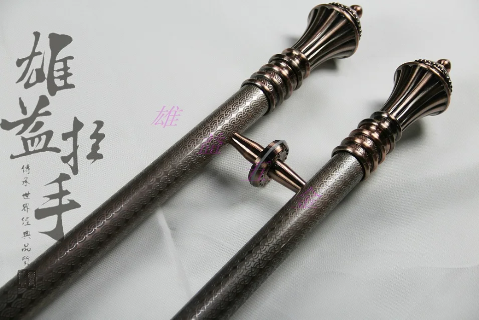 European antique copper process stainless steel glass doors of solid wood doors Handle Chinese Club Hotel pipe handle