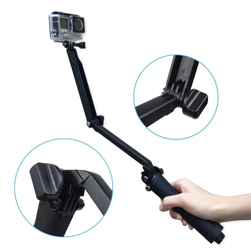 Acessórios para câmera de ação, braço monopé de 3 vias, montagem de tripé para Xiaomi yi 4K Mijia Gopro Hero 131211097   SJCAM SJ8/10/11 SJ6 H9
