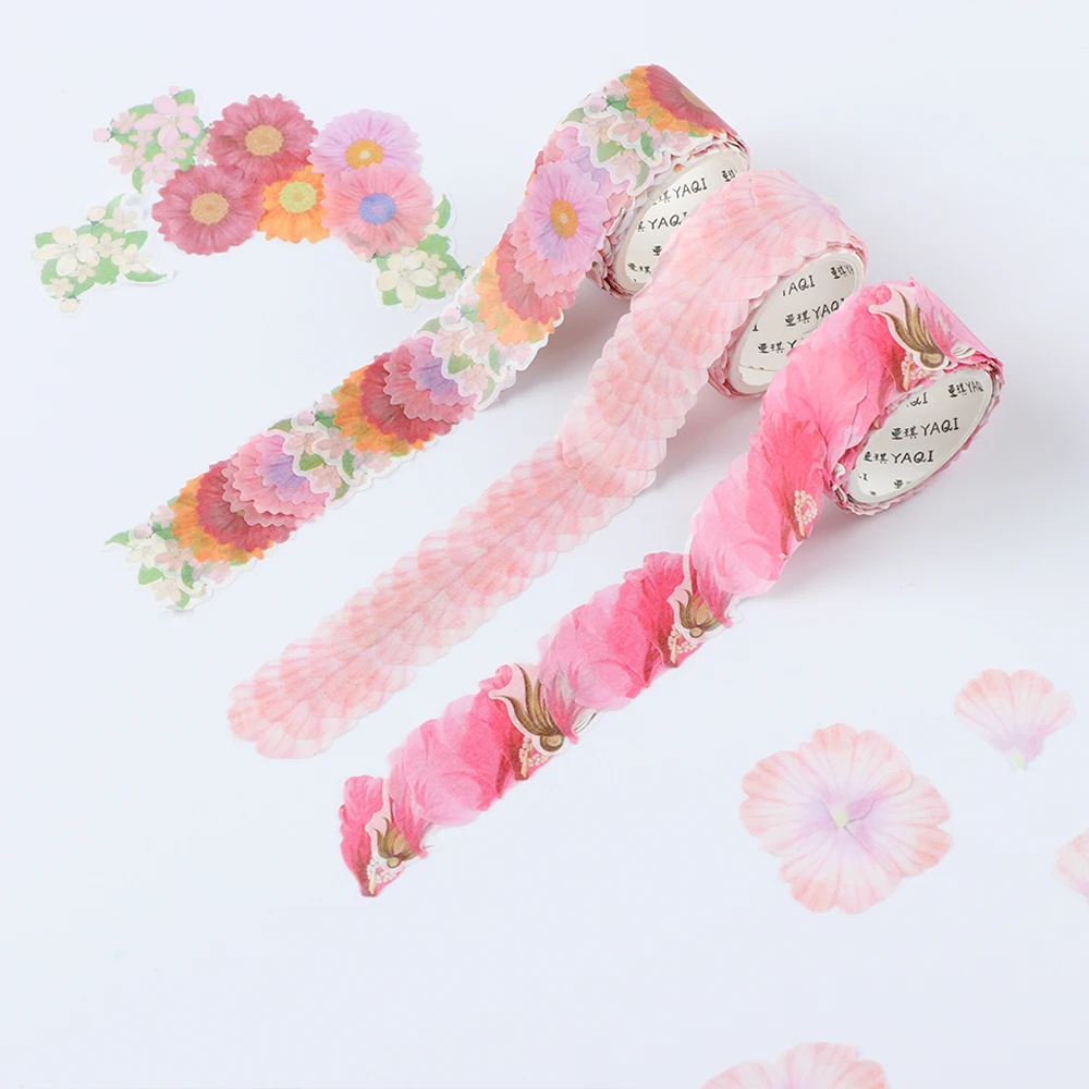 200PCS Fragrance Sakura Wash Tape Flower Petals Decorative Masking Tape Scrapbooking Diary Paper Stickers Wholesale