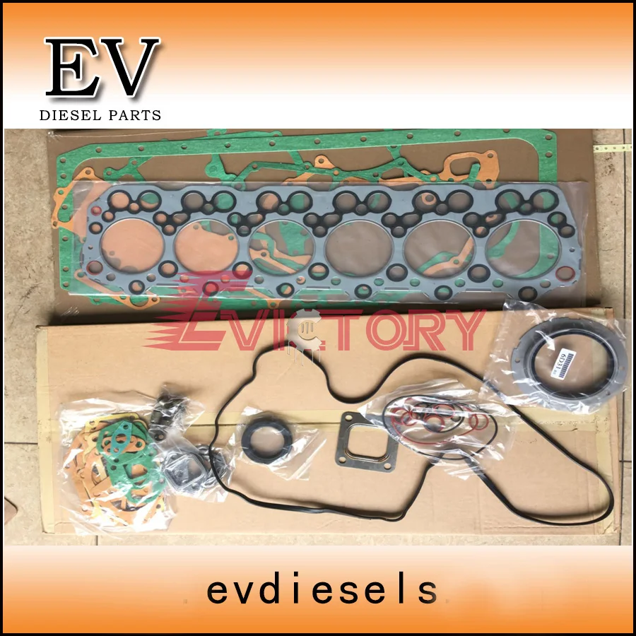 For Kobelco SK120 SK200 excavator 6D31 6D31T full gasket kit and piston ring set