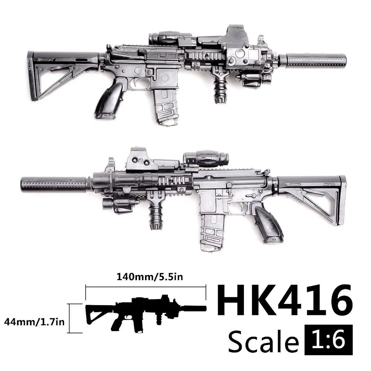 1:6 PUBG M416 HK416 Súng Trường Lắp Ráp Mô Hình Súng Lắp Ráp Xếp Hình Gạch Xây Dựng Cho Nhân Vật Hành Động