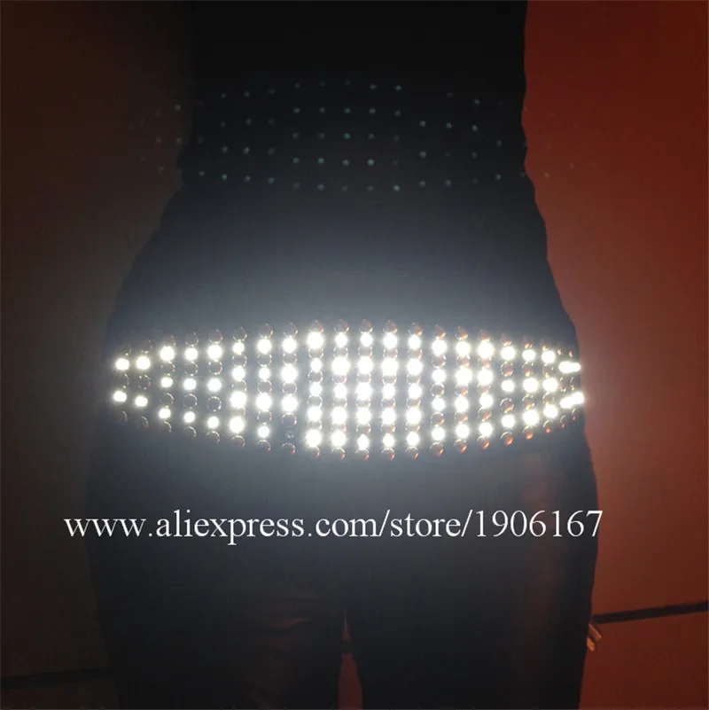 

LED Luminous White Light Up Sex Belt Costumes Girdle Suit Clothes For Sexy Women Led Dance Wear Event Party Supplies