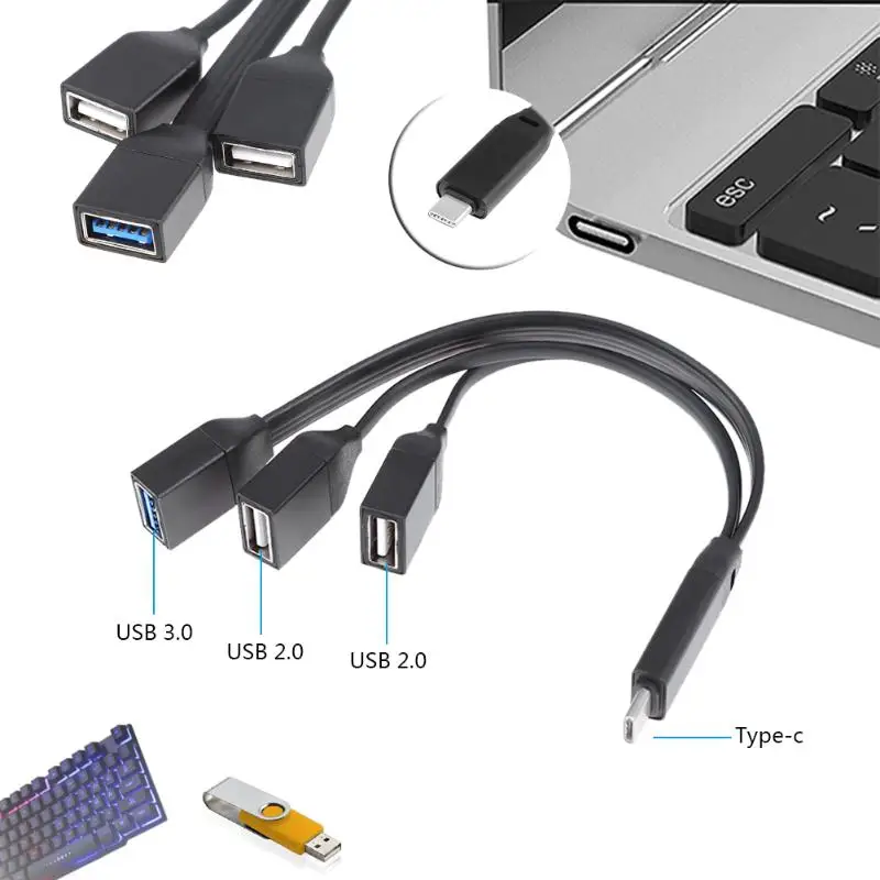 OTG USB 3.1 Type-C Hub إلى USB Hub 3.0/2.0 Super Speed USB Splitter 4-in-1 USB C Hub لاستخدام الهاتف المحمول Macbook Pro