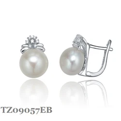 Sinya 925 Silver Natural Pearl Hot Sale Fine Jewelry English Lock Hoop Earring For Ladies Mother Women Best Gift