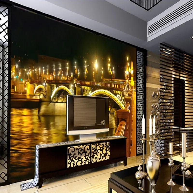 

beibehang papel de parede Custom wallpaper Budapest city night scene for the living room bedroom TV background wall waterproof