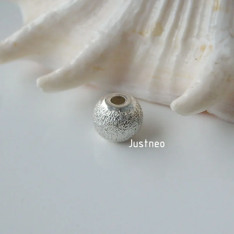 solid 925 Sterling Silver stardust round beads with flat edges,jewelry components, wholesale