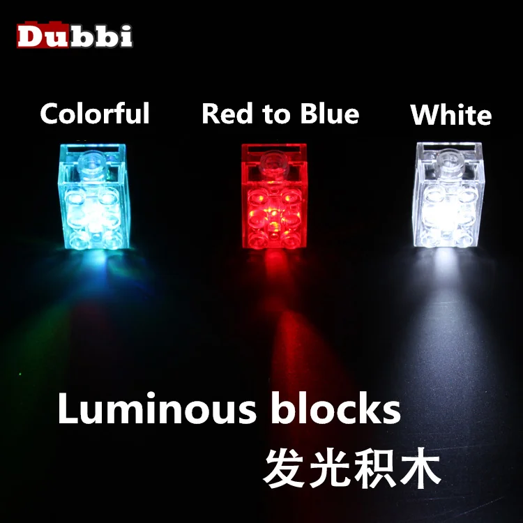 

Dubbi 5pcs/lot 2*3 2*2 dots Luminous blocks LED light diy strobe light toys Compatible with KNOWN BRAND for children