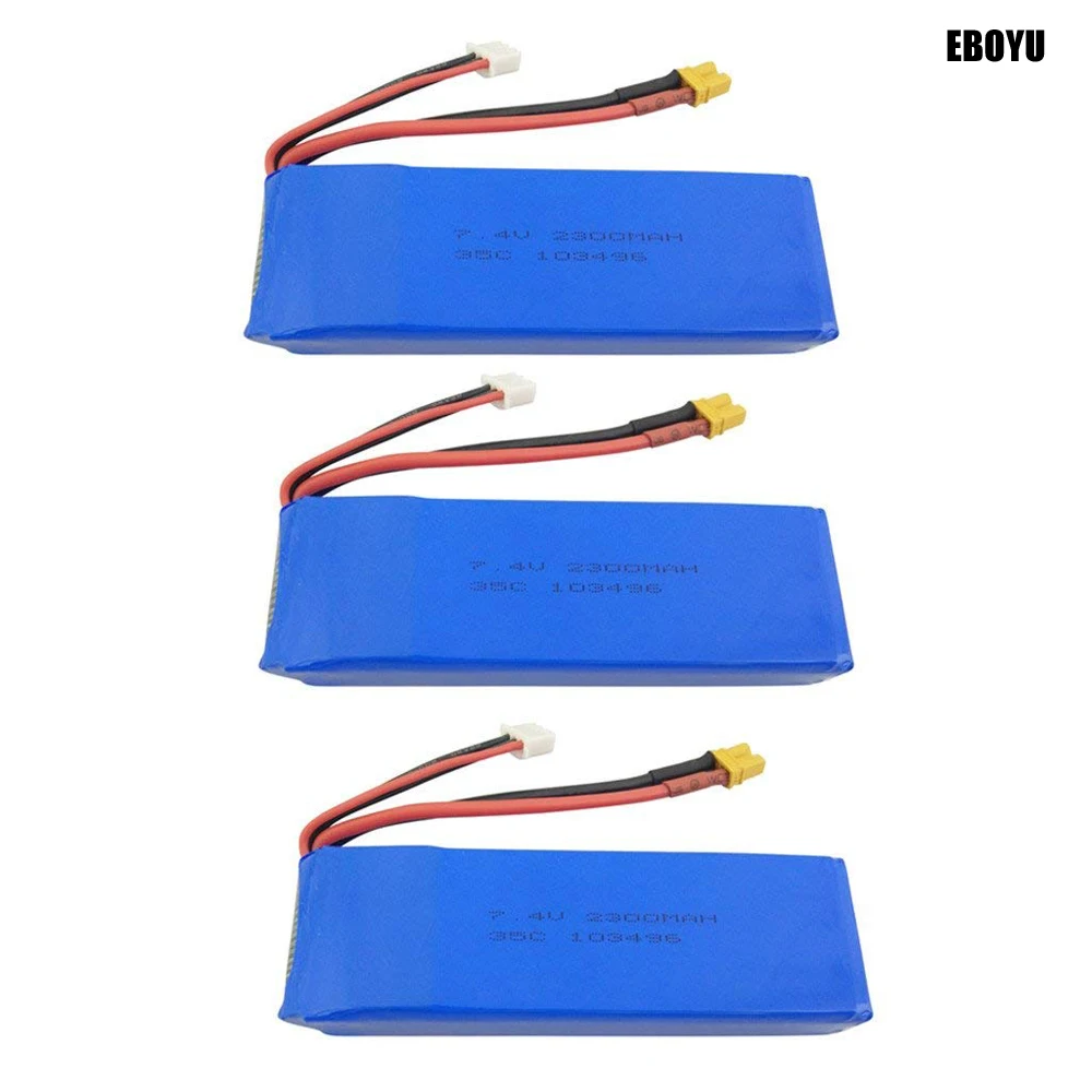 

3pcs * 7.4V 2300mAh Lipo Battery Replacement Battery for MJX B6 B6W B6F B6FD B8 BUGS 6 BUGS 8 Brushless RC Quadcopter Drone