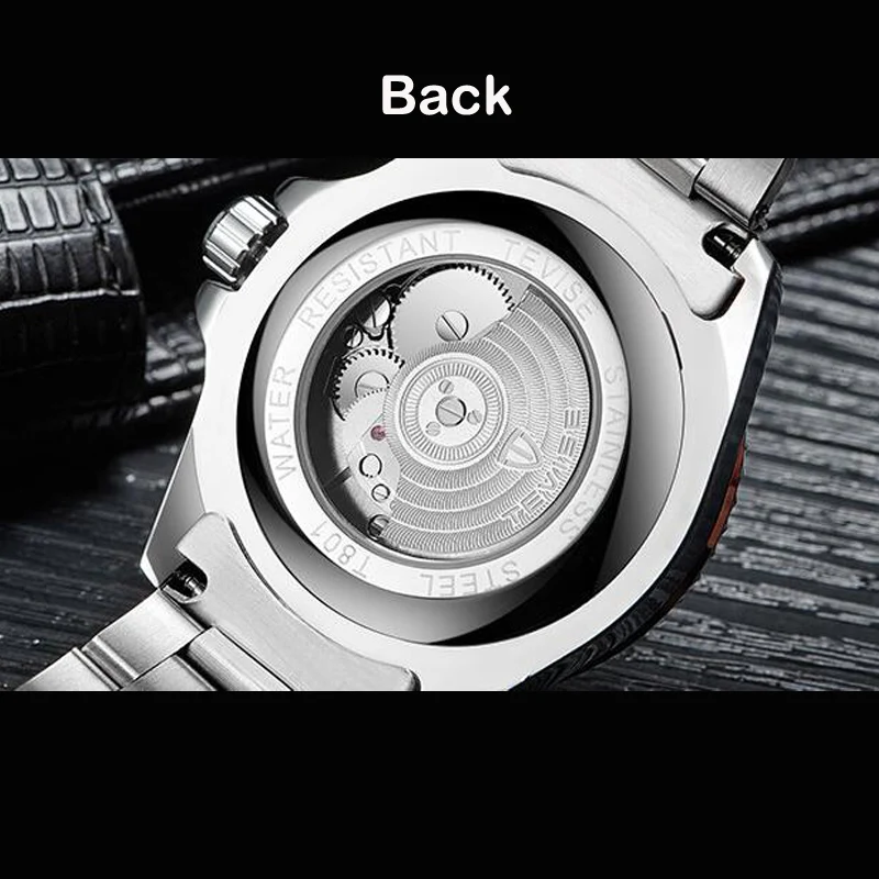 Drop Shipping Hot Sell Tevise Merk Heren Mechanisch Horloge Automatische Mode Luxe Roestvrijstalen Mannelijke Klok Relogio Masculino