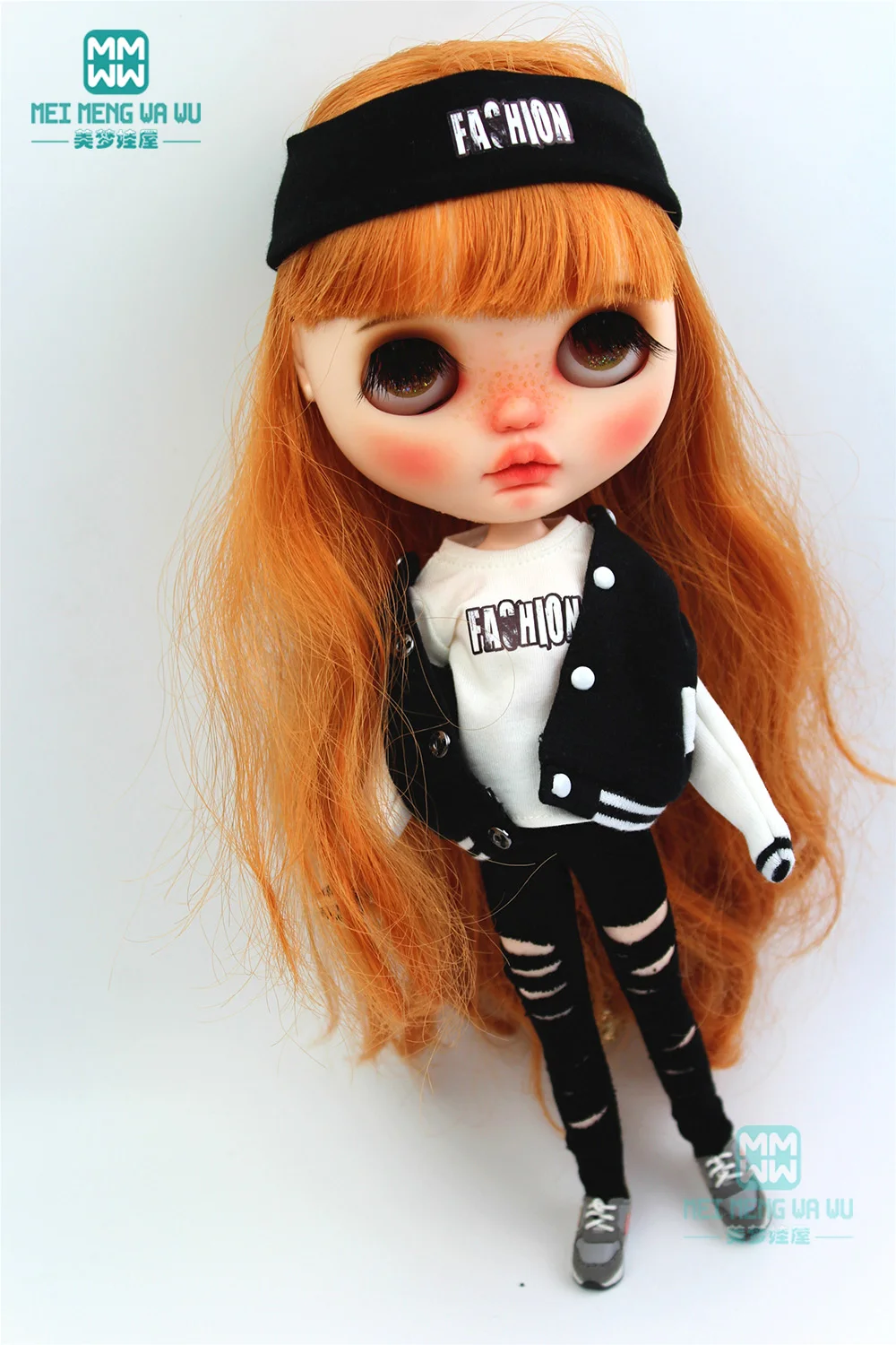 1PCS Blyth Doll Clothes fashion T-shirt Casual jacket, hole pants for Blyth , Azone, obitsu, FR 1/6 doll