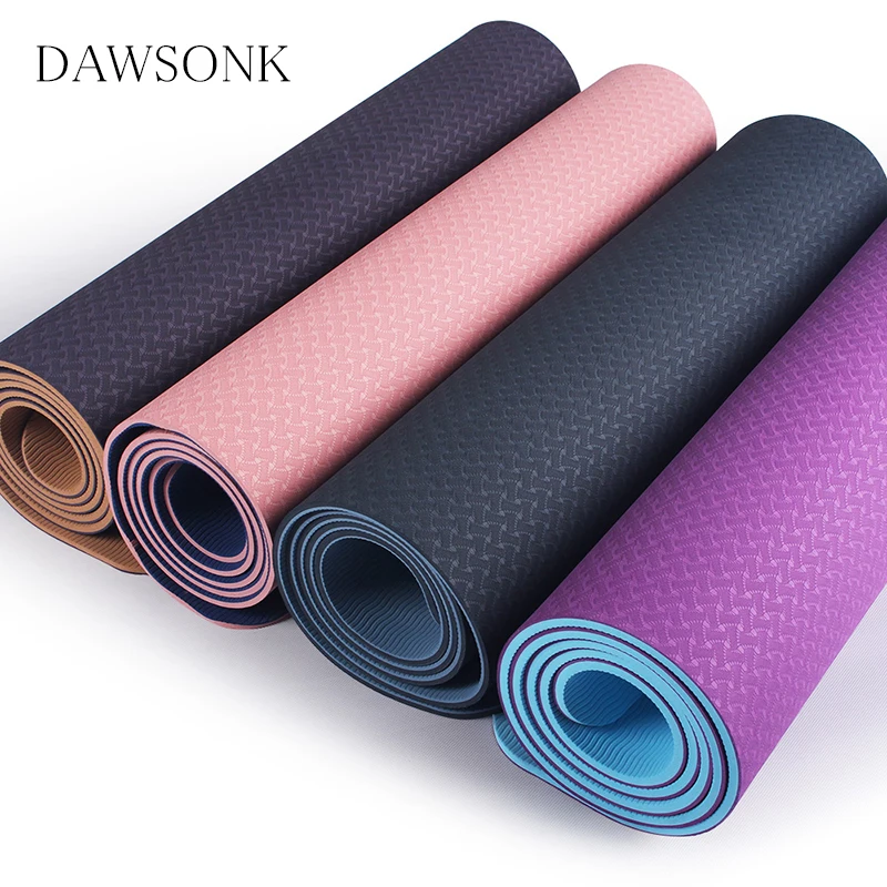 

TPE Two-color Thicken Minor Flaws Yoga Mat Positioning for Beginners Non-slip Odorless Fitness Mat Pilates 183cm * 61cm * 0.8cm