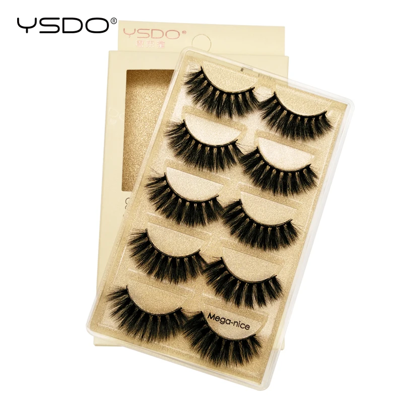 YSDO 3/5 Pairs 3D Mink False EyeLashes Winged Lashes Thick EyeLashes Makeup Fake EyeLashes Volume Lash Dramatic Mink EyeLashes