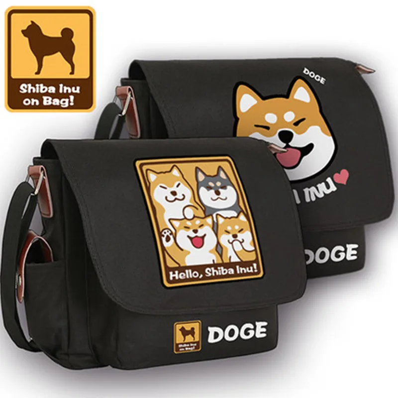 

Милые сумки через плечо Shiba Inu для женщин Kawaii Doge, школьные сумки, унисекс, сумки на плечо, холщовые дорожные сумки, студенческая сумка для книг с героями мультфильмов