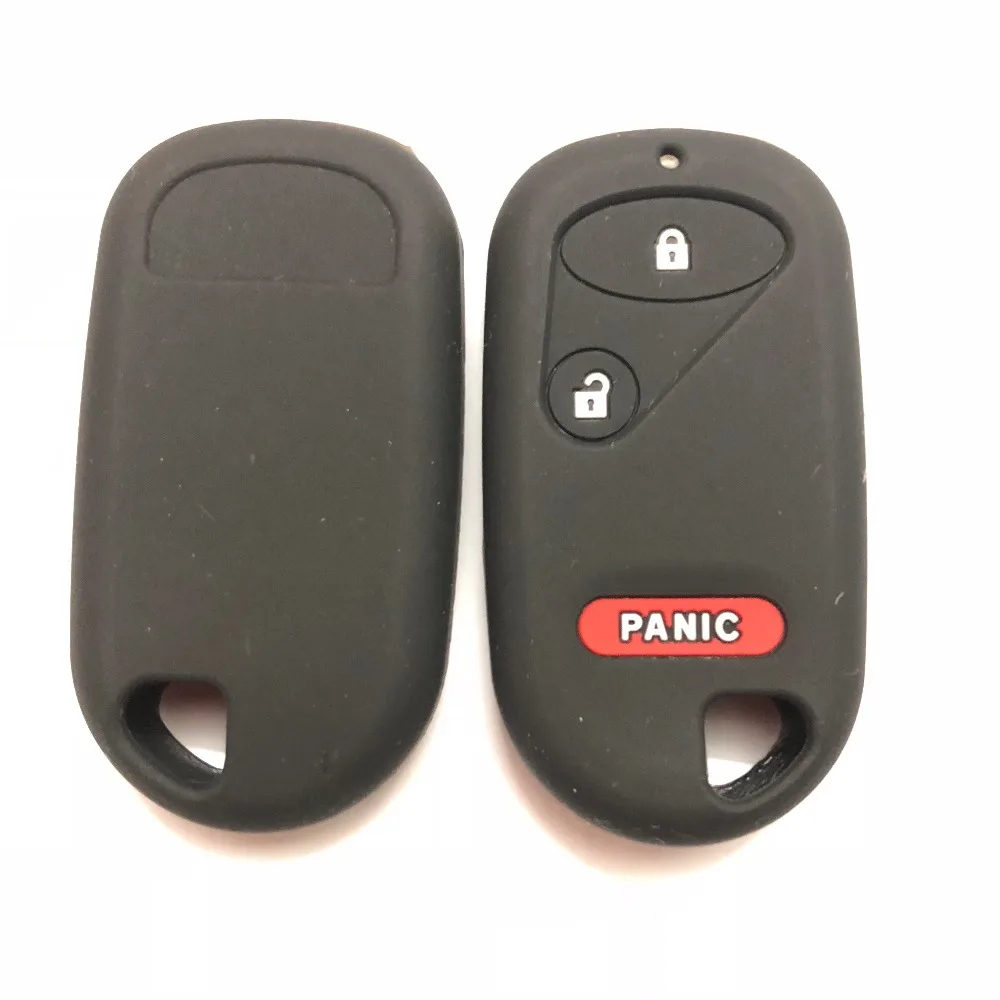 Silicon Keyless Car Key Fob Case Holder 2+Panic for Honda Accord Civic Element CR-V Acura TL 3 Button Entry Remote