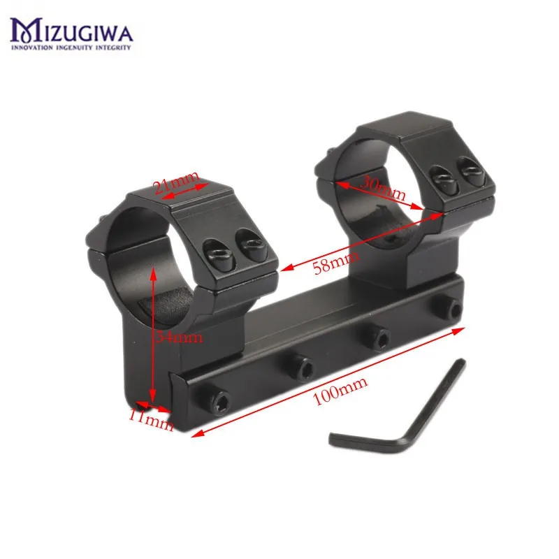 

Mizugiwa One-Piece Flat Top 30mm Double Ring Air Rifle Scope Mount Ring Weaver Base 11mm Dovetail Rail Hunting Accessories Caza