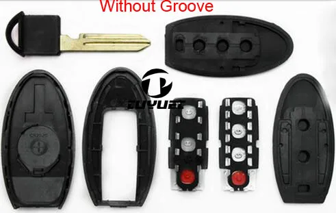 Smart Remote Key Shell for Infiniti GTRG25 G35 G37 Car Key Blanks with Emergency Uncut Blade