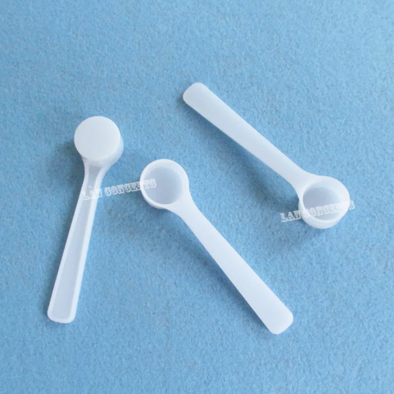 1ML PP Measuring Scoop 0.5g Plastic Spoon 0.5 gram Scoop for milk powder Liquid - white 200pcs/lot Free shipping