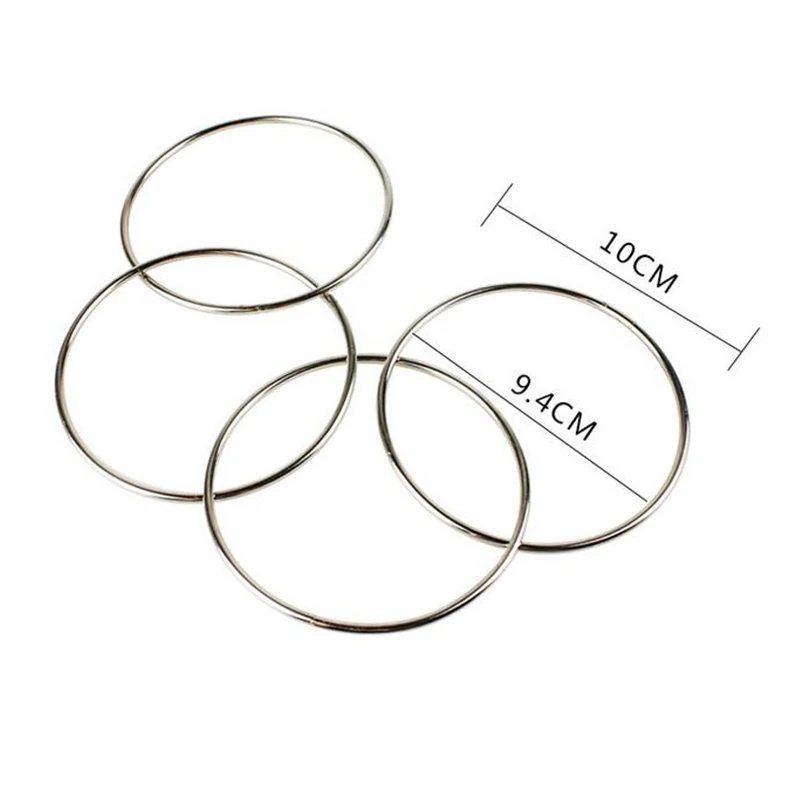 1sets Four Connected Linking Rings 4 Linking Rings  Steel Pipe diameter 10cm street Magic Tricks  Magic Props 81487