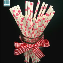 25pcs pink hearts  Paper Drinking Straws Creative Drinking Tubes Wedding Decorating Tools Party Supplies  marry