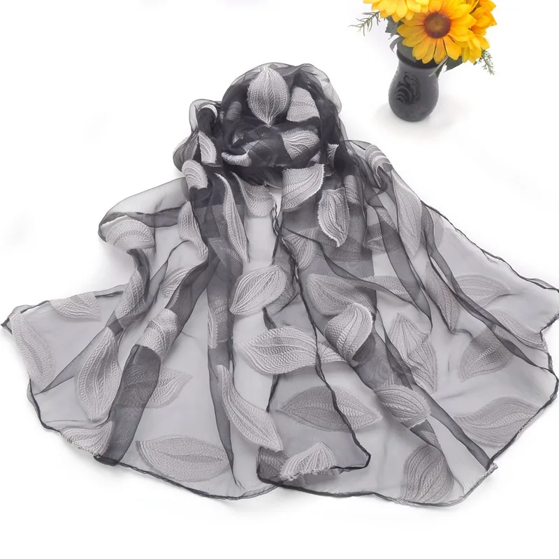 جديد المرأة الأورجانزا الأوشحة كل مباراة شالات التطريز الشيفون المعتاد لينة الخمار مسلم الحجاب Bufandas واقية من الشمس وشاح