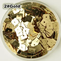 50g(4500pcs) 5mm Square Sequins Flat Loose Paillettes Sewing Craft Bag Fashion Accessories Middle Hole Gold Confetti