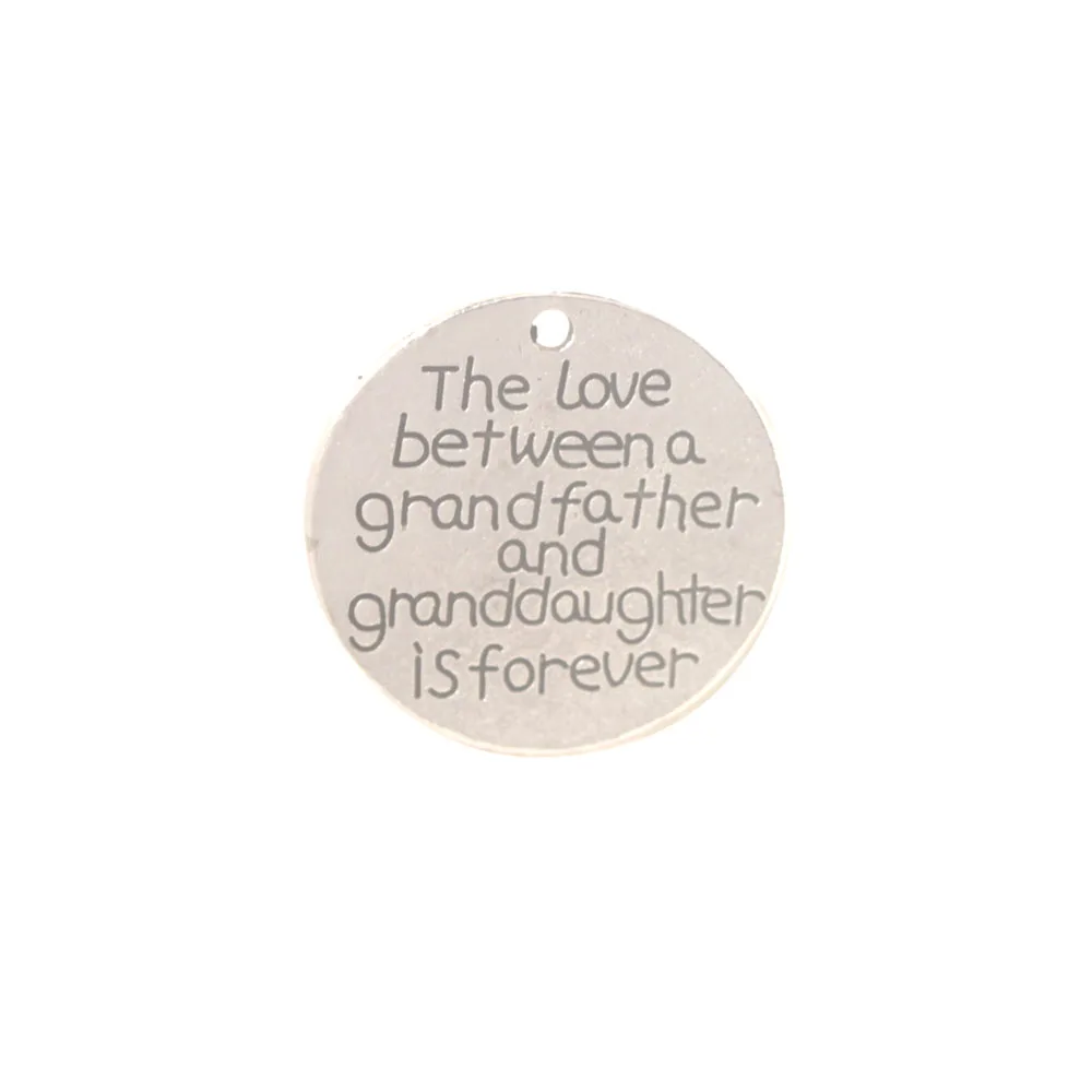 10PCS The Love between grandfather and granddaughter is forever charms pendant #95320