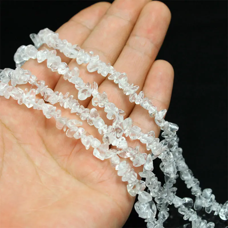 3-5x6-8mm White Rock Quartz Beads Natural Freeform Chips Stone Beads For Jewelry Making Beads Bracelets 32'' DIY Beads Trinket