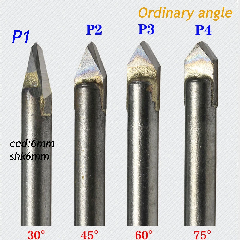 1pc Ordinary Angle Alloy Router Bits CNC engraving cutter Stone Carving Tools standard