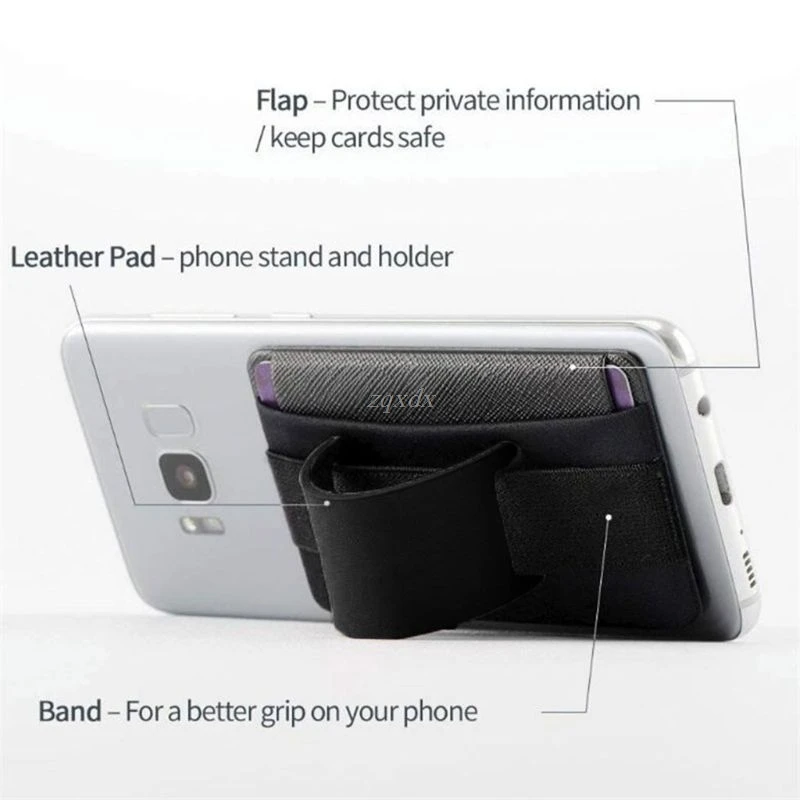 Fashion Men Women Lycra Leather Multifunction Adhesive Sticker Back Cover Card Case Pouch Stand Holder For Cell Phone New