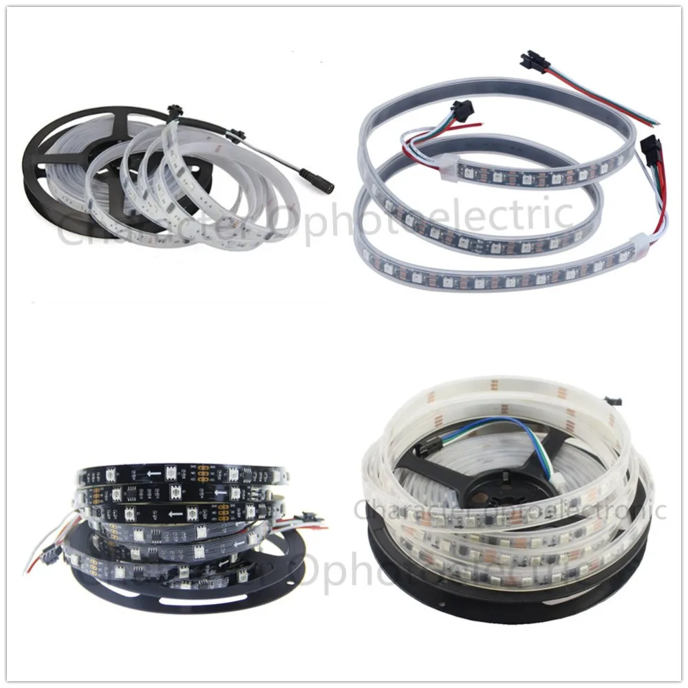 

WS2811 5050 RGB LED Strip 5M 150 300 Leds Individual Addressable DC12V White/Black PCB, 2811 led strip Addressable Digital