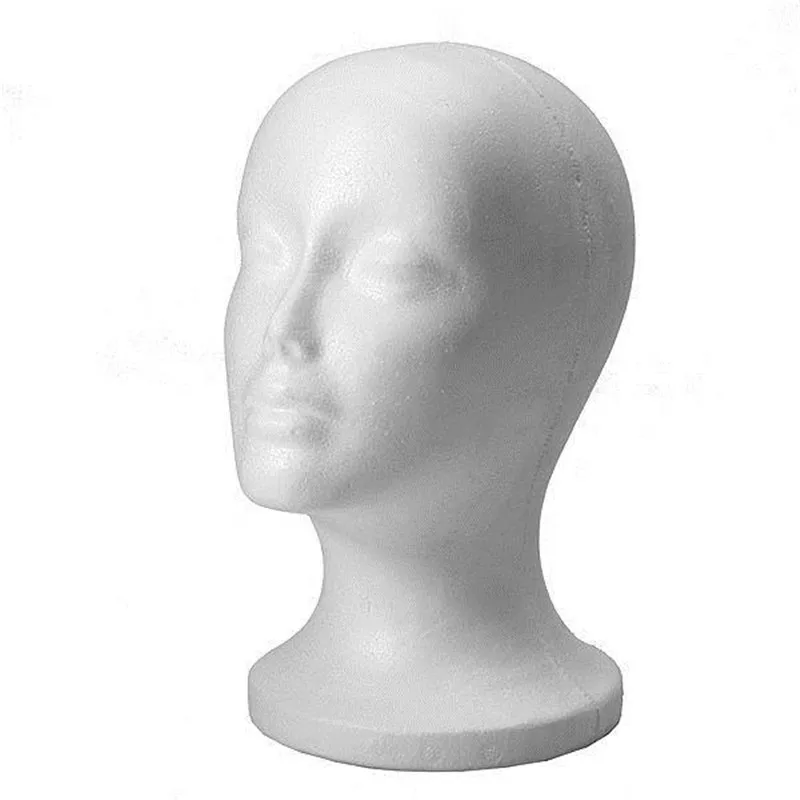 Female Styrofoam Foam Mannequin Manikin Head Model Hat Glasses Display Foam Mannequin Head Model Hat Wig Display Stand Rack