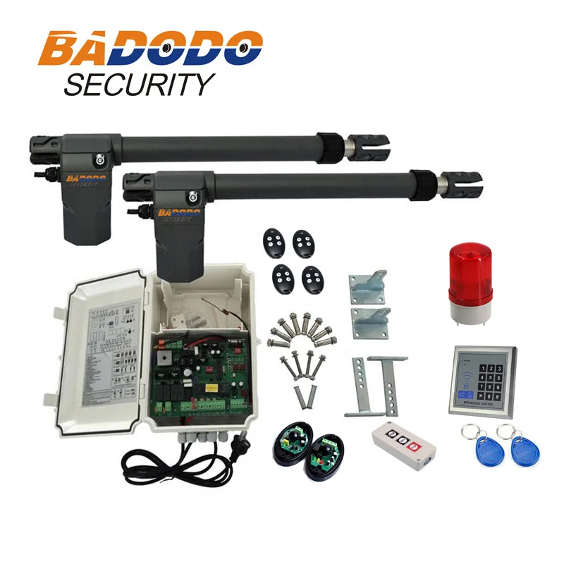 

Heavy duty AC motor 400kg per leaf Automatic Electric Double Swing Gate Opener kit 2 or 4 Remote Controls with optional parts