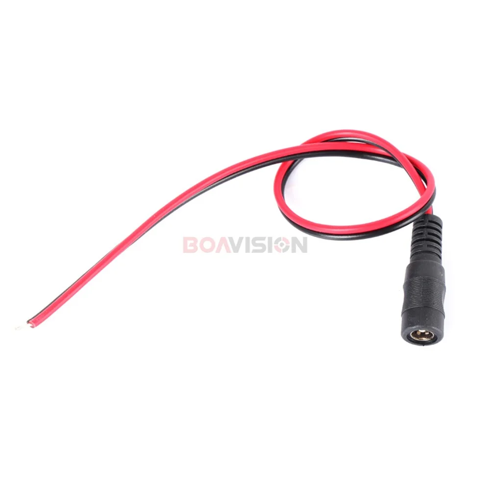 Imagem -02 - Conector Fêmea de 12v dc para Câmera de Segurança 10 100 Peças 5.5*2.1 mm dc Conector de Cabo Rabo de Porco para Cctv Câmera de Segurança Boavtv